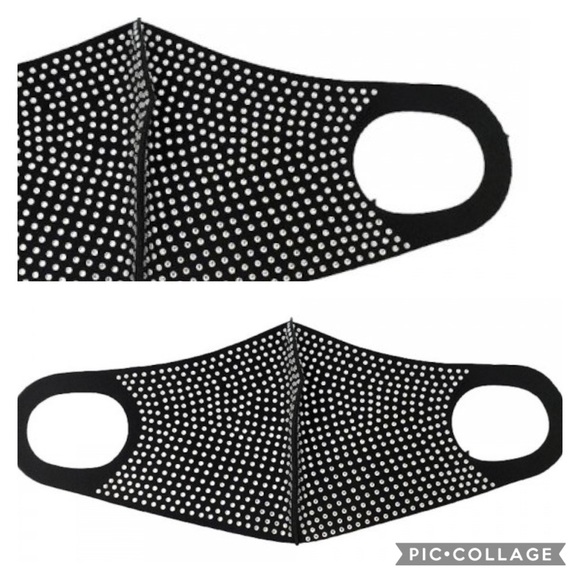 Black rhinestone bling face mask - Picture 7 of 10